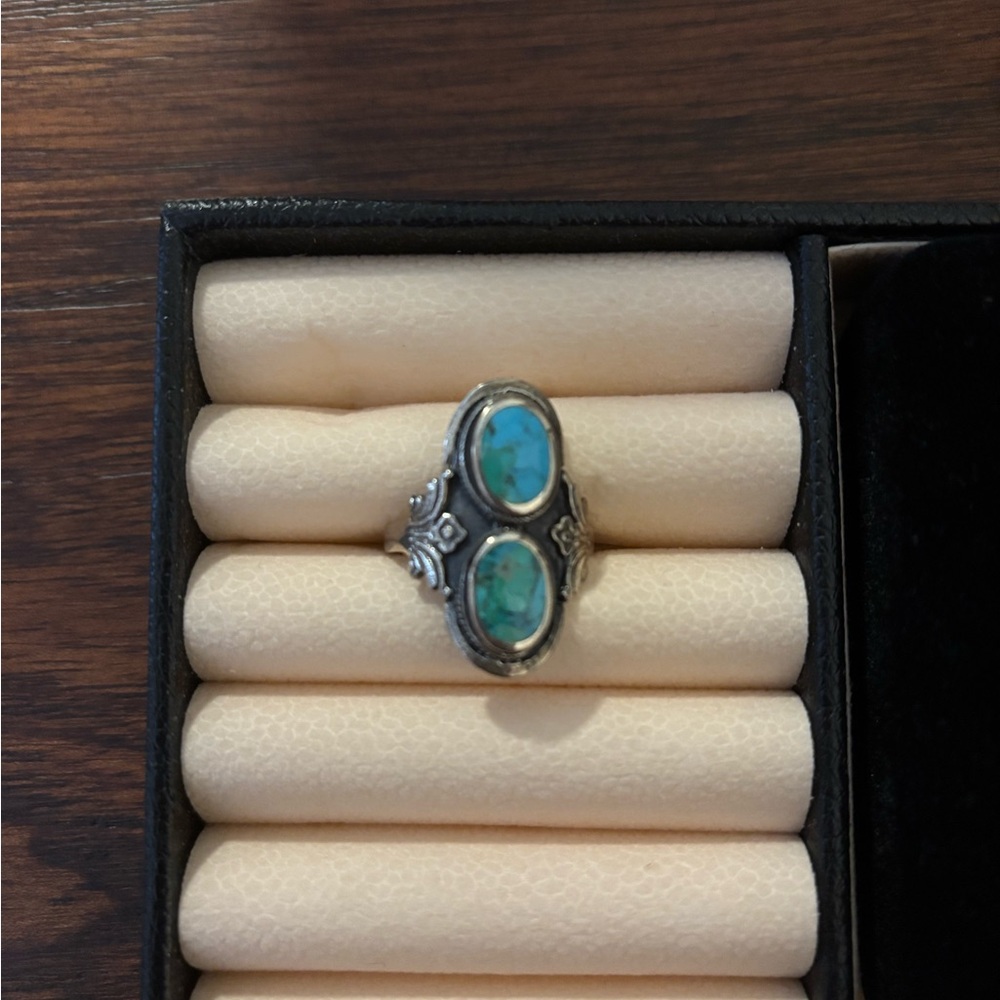 Silver Turquoise Ring (size 11)